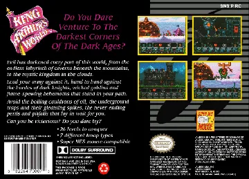 King Arthur's World (USA) (Beta) box cover back